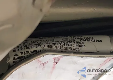 2003 Ford Crown Victoria Lx из США, поврежденный, VIN 2FAFP74W93X154960